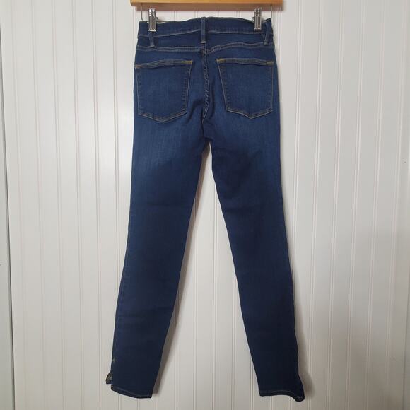 FRAME LE High Skinny Jeans Women's Size 25 Wythe Slit Hem Classic Denim Mid Rise - Picture 3 of 9